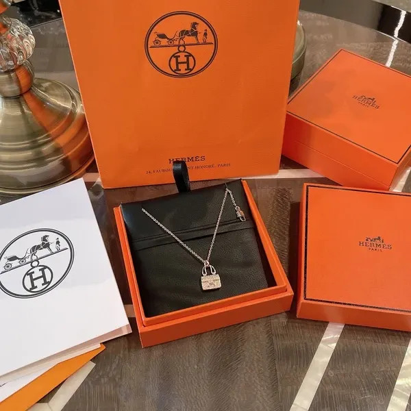 گردنبند نقره زنانه برند هرمس ( HERMES ) مدل کیف دستی | ساخت کشور چین (OEM BY CHINA)
