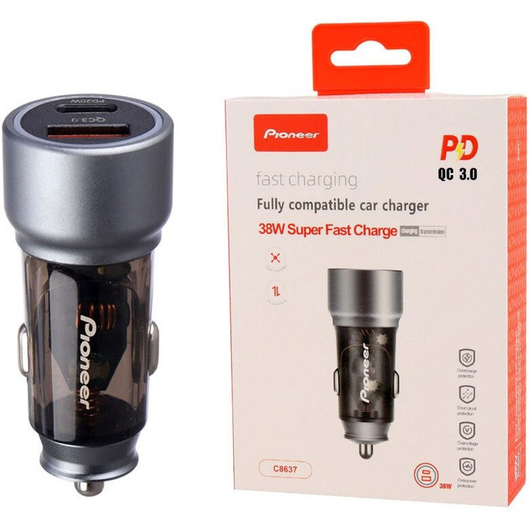 شارژر فندکی خودرو برند پایوونر 38 وات مدل C8637