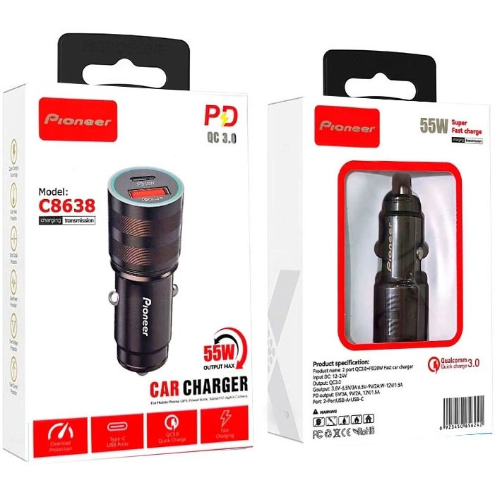شارژر فندکی خودرو برند پایوونر 55 وات مدل C8638
